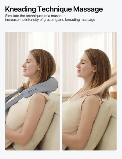 Wireless Shiatsu 4D Neck Massager with Heat – Expert Kneading for Pain Relief