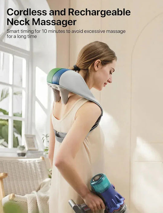 Wireless Shiatsu 4D Neck Massager with Heat – Expert Kneading for Pain Relief