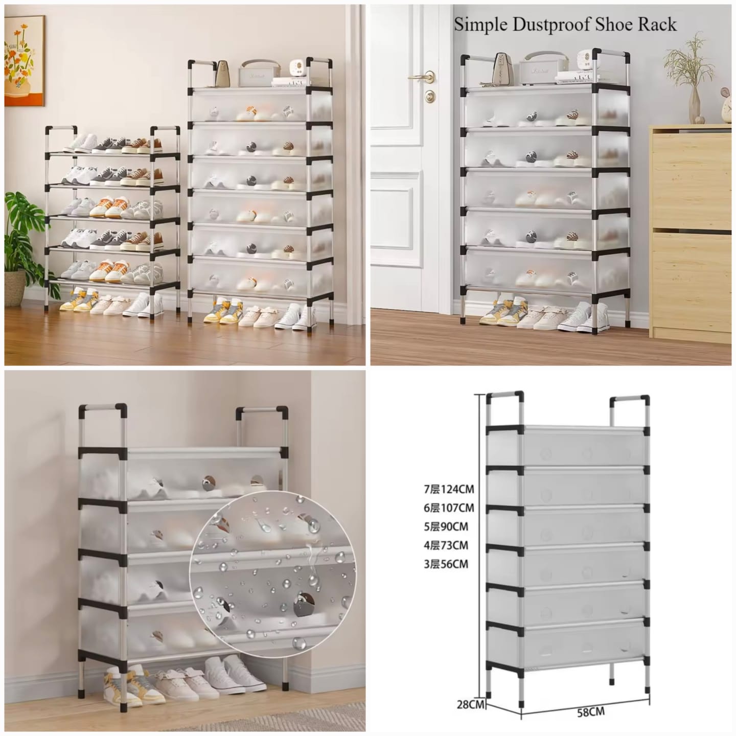 Dustproof Steel Shoes Rack