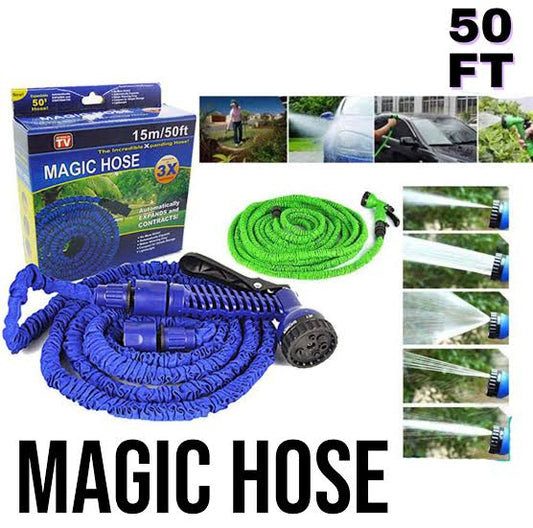 50FT Expandable Garden Hose – Magic Flexible Water Hose with Spray Nozzle, Lightweight & Leak-Proof for Lawn, Car Wash & Outdoor Watering
