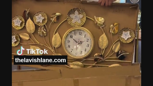 Elegant Brass Floral Clock – Timeless Beauty for Your Home