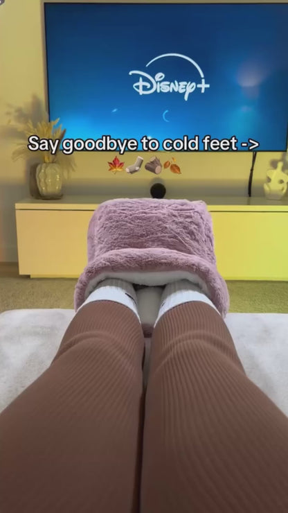 Electric Foot Heating Pad – USB Rechargeable Plush Foot Warmer, Washable Soft Heater for Home & Office